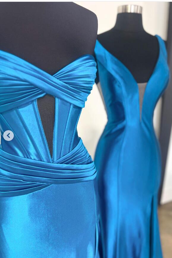 2024 New Satin Mermaid Long Prom Dress