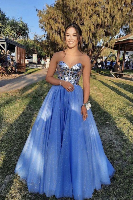Strapless Sparkly Long Prom Dress DT1633