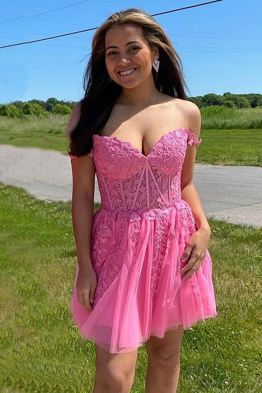 2023 Sexy Lace Homecoming Dress, Short Prom Dress, DTH124