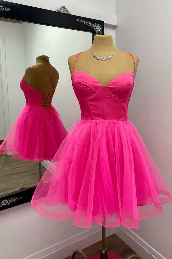 Straps A-line Short Homecoming Dress