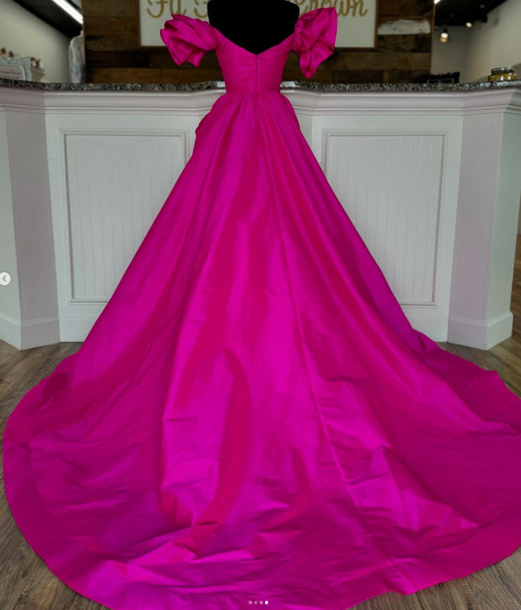 Off the Shoulder Long Prom Dress with Bow