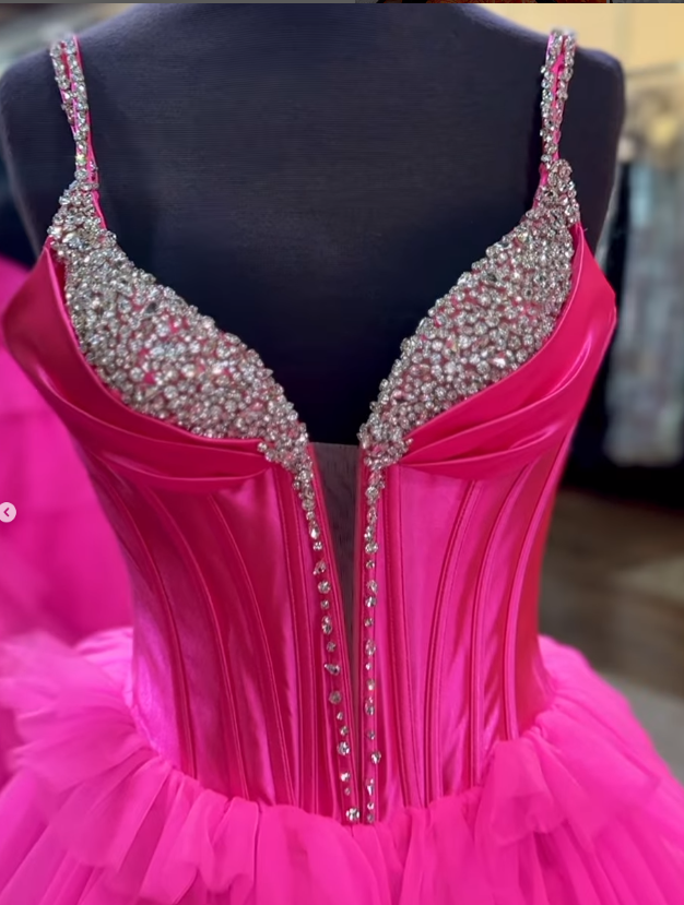 2025 New Style Ball Gown Long Prom Dress with Ruffle Skirt