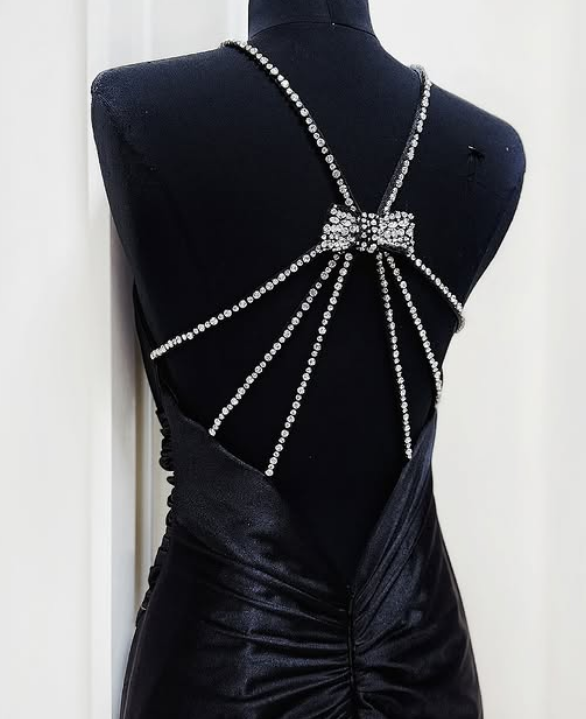 Black Mermaid Long Prom Dress with Beading