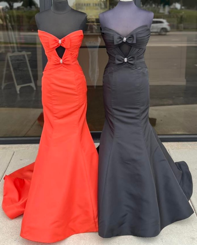 Mermaid Long Prom Dress with Bow and Keyhole