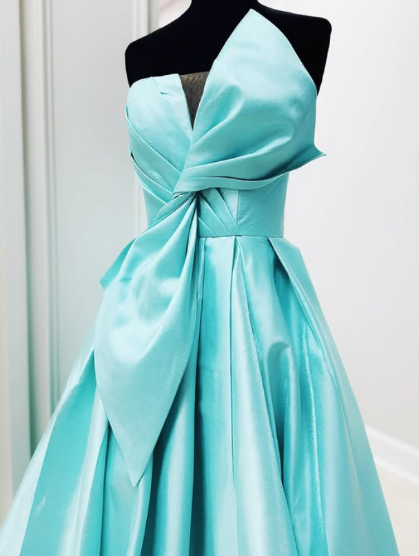 Strapless Long Prom Dress with Bow