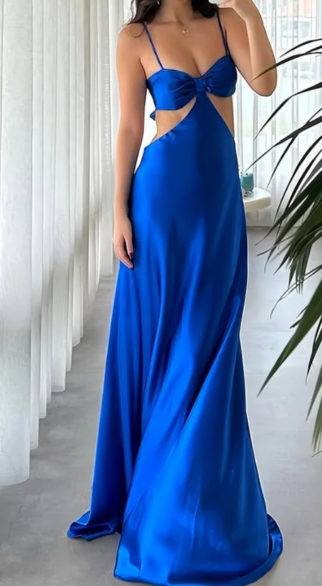 Spaghetti Straps Sexy Long Prom Dress