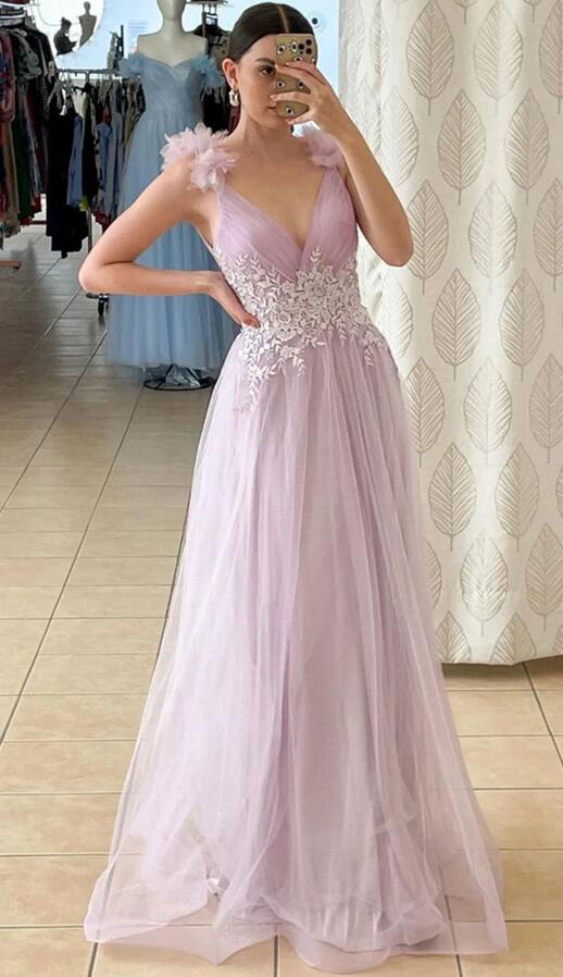 Deep V Neck Long Prom Dresses Homecoming Dresses