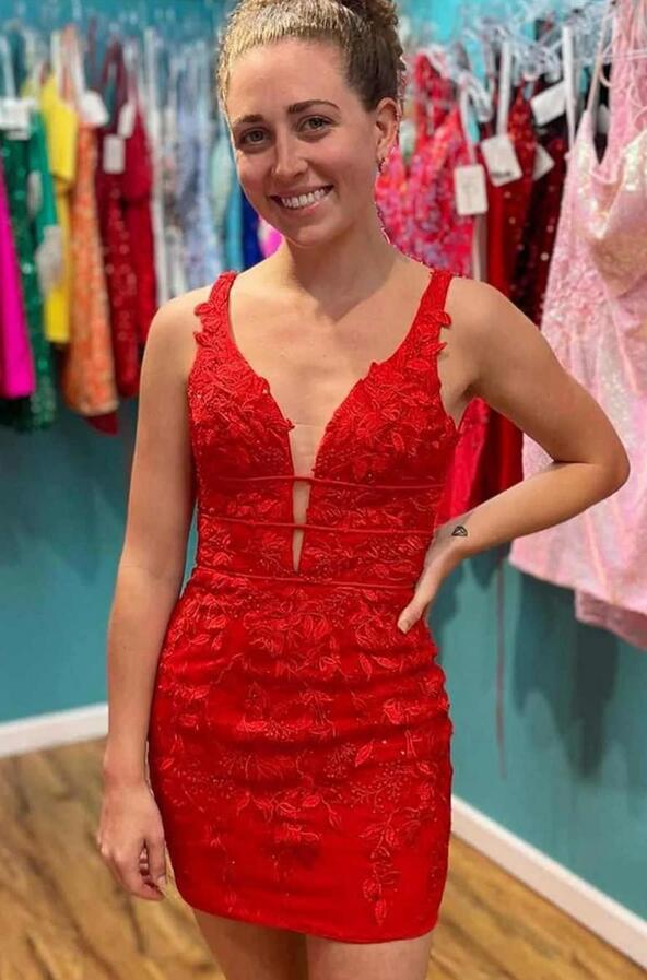 2023 Short V-Neck Red Homecoming Dress DT1624 DressesTailor 2023 Short V-Neck Red Homecoming Dress DT1624 DressesTailor