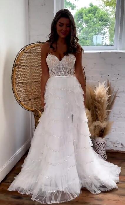 2023 Lace Long Prom Dress, Wedding Dress, DT1667