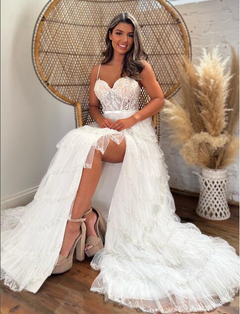 Sheer Corset Bodice Wedding Dresses