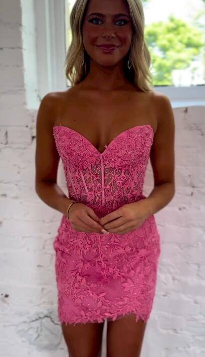 2023 Sexy Lace Homecoming Dress, Short Prom Dress, DTH106