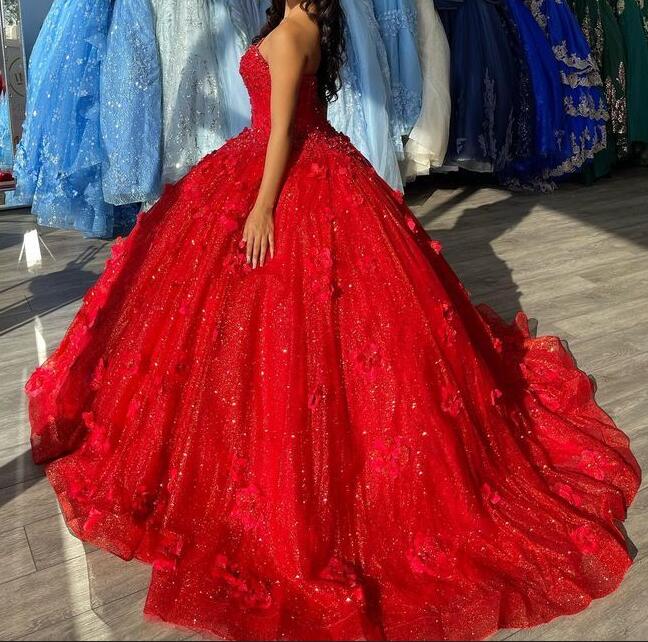 Red Quinceanera Dress Ball Gown, Sweet 16 Dresses, Sweet 15 Dresses DTQ110