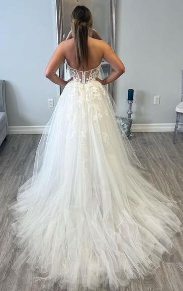 A Line Tulle/Lace Wedding Dresses,Custom Made Bridal Dress DTB118