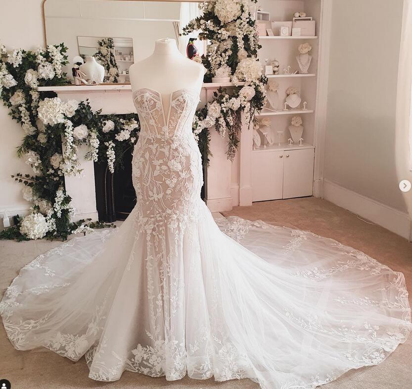 Strapless Mermaid Wedding Dresses,Custom Made Bridal Dress DTB122