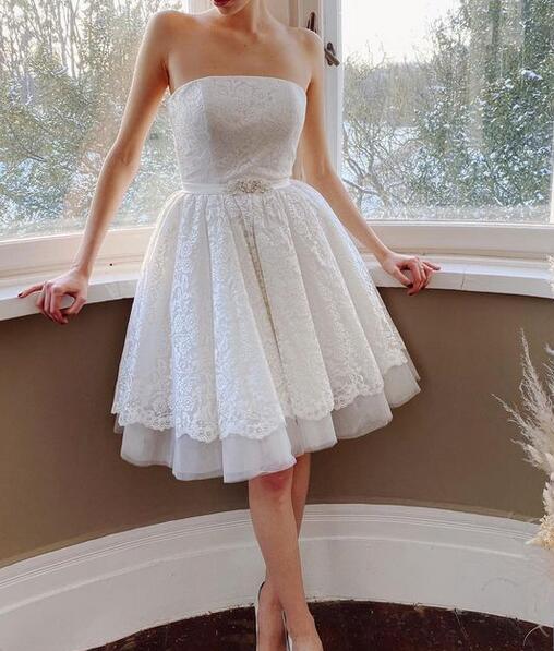 Short Wedding Dress, Wedding Receiption Dress, Bridal Gown ,Dresses For Brides DTB127