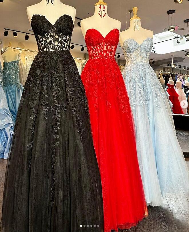 Strapless Leaf Lace Mermaid Prom Dresses Long with Sheer Corset Bodice