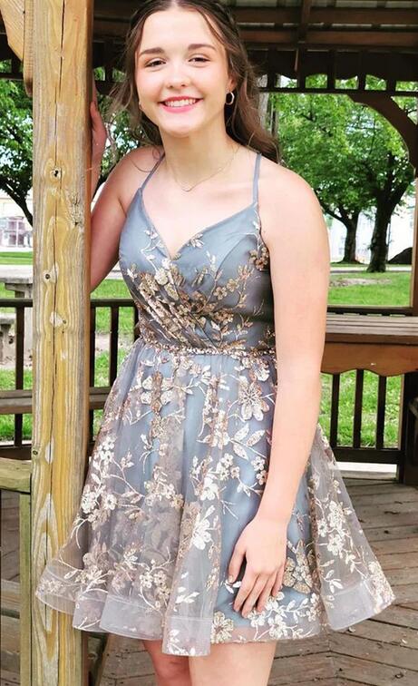 Sparkly Lace Homecoming Dress