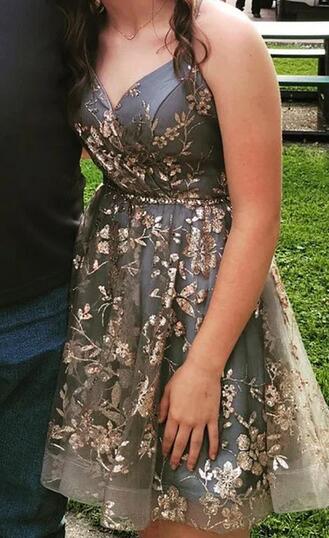 Sparkly Lace Homecoming Dress