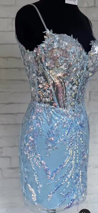 Sweetheart Neckline Sequin Lace Embellished Homecoming Dress