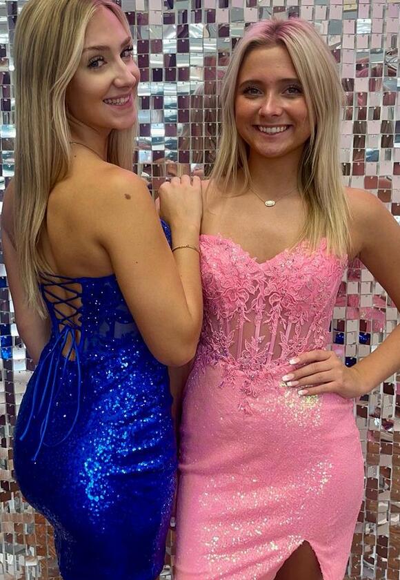 Sexy Sweetheart Homecoming Dress with Sheer Lace Corset Bodice