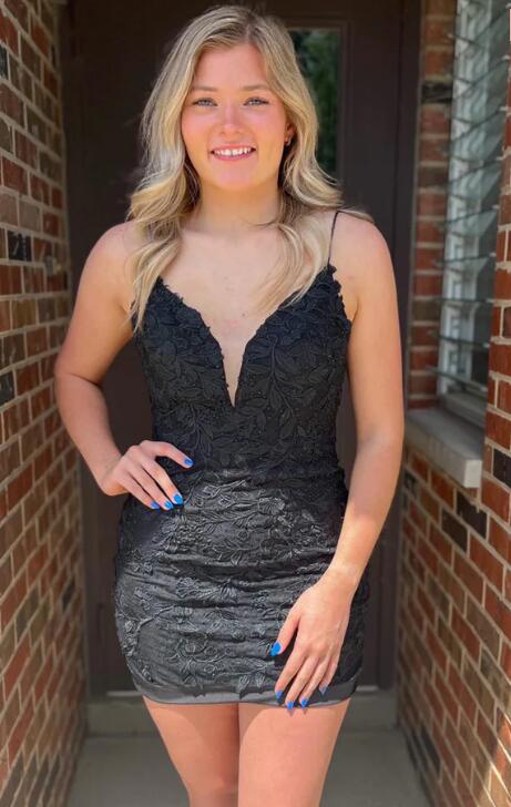 Open Back Spaghetti Straps Homecoming Dress