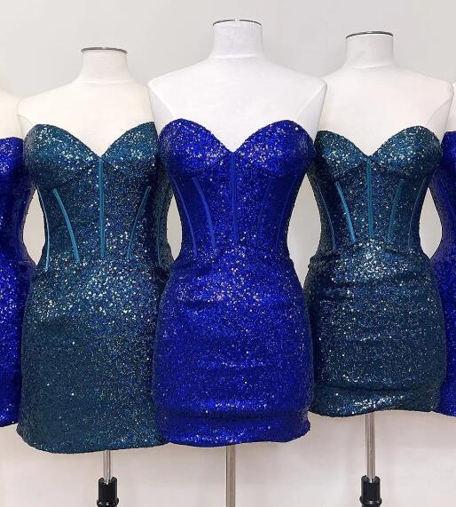 Strapless Sequins Sexy Homecoming Dress