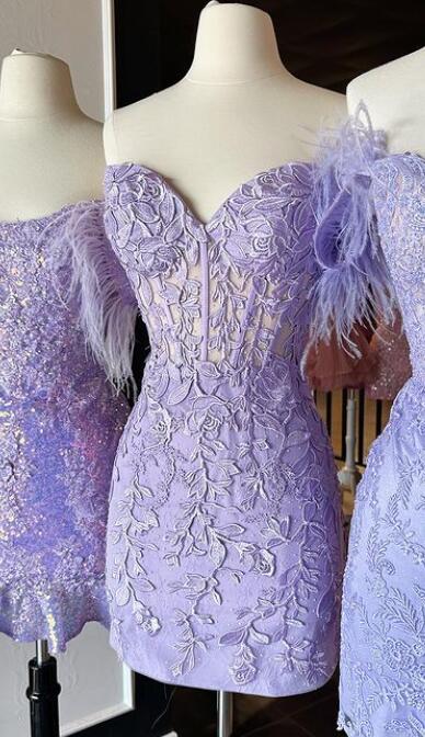 Strapless Leaf Lace Fitted Homecoming Dress with Sheer Corset Bodice