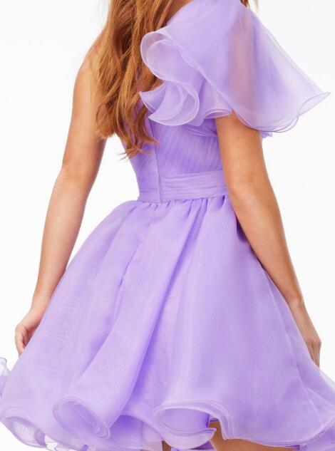 One Shoulder A-line Organza Homecoming Dress