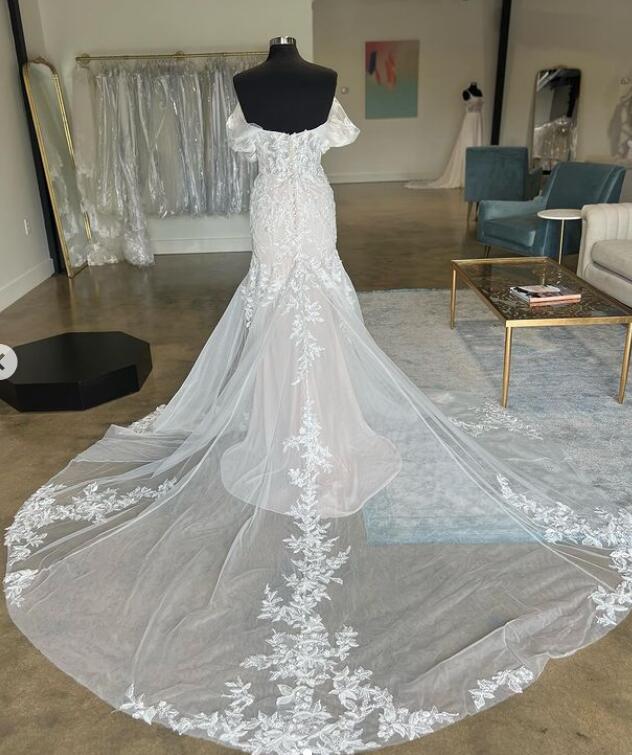 Off the Shoulder Mermaid Tulle/Lace Wedding Dress DTB166