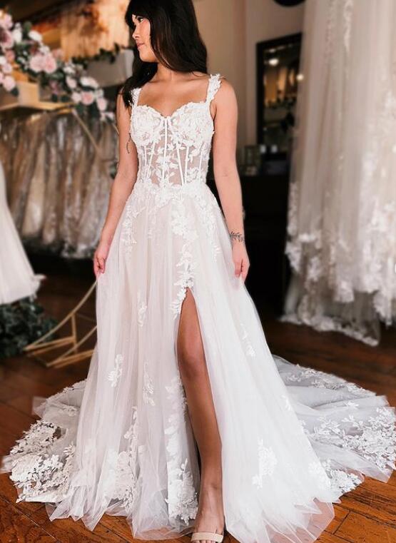 Sweetheart A-line Tulle/Lace Wedding Dress DressesTailor Sweetheart A-line Tulle/Lace Wedding Dress DressesTailor