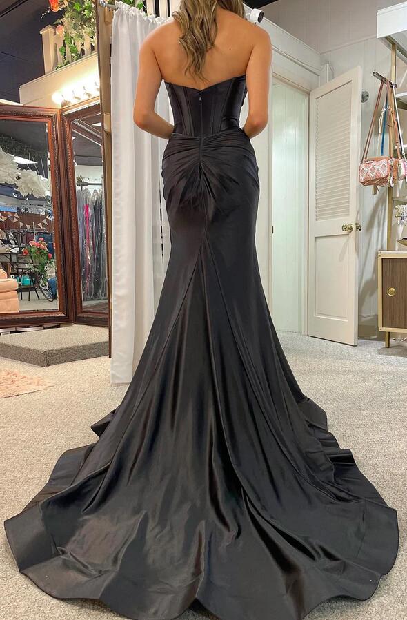 Strapless Mermaid Long Prom Dress with Slit
