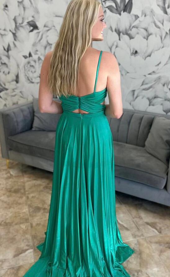 Straps A-line Sexy Long Prom Dress