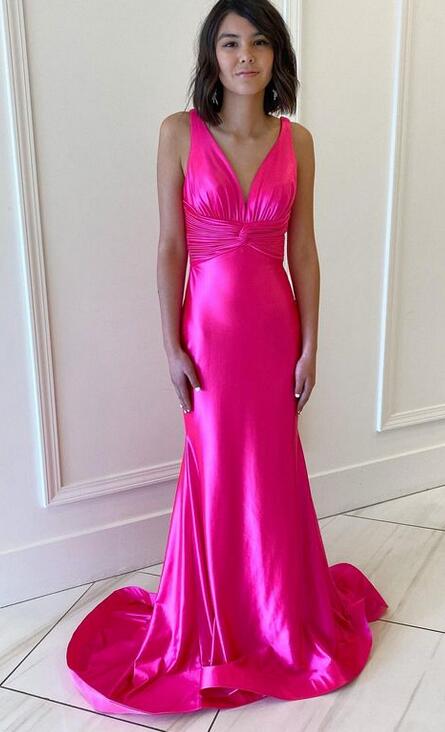 V-neck Mermaid Long Prom Dress