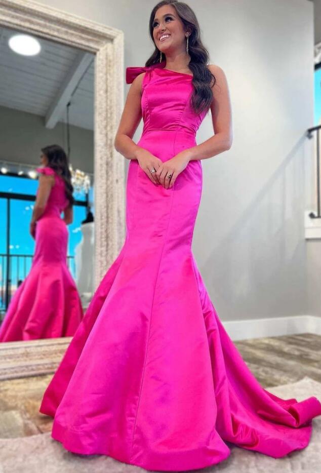 One Shoulder Mermaid Long Prom Dress