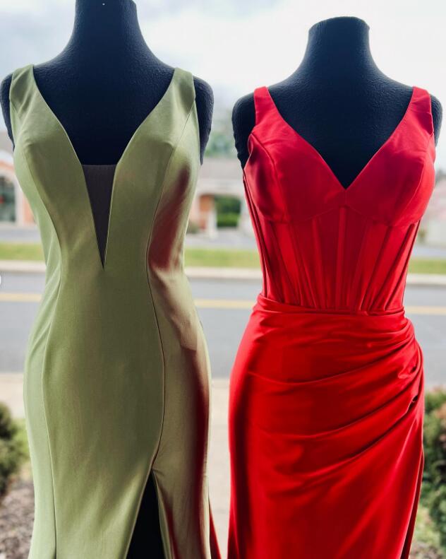 2024 New Satin Long Prom Dress with Slit
