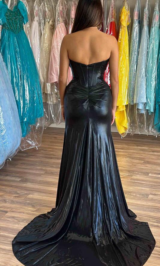 Sweetheart Corset Mermaid Long Prom Dress with Slit