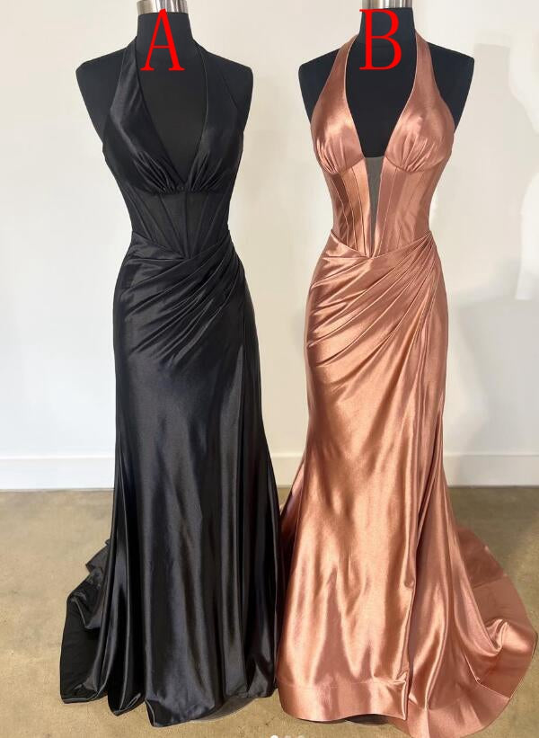 Deep V-neck Sexy Mermaid Long Prom Dress