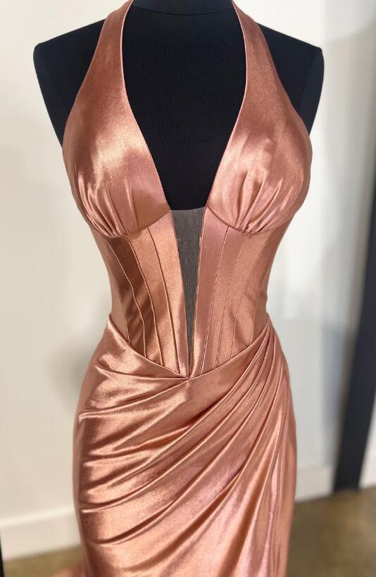 Deep V-neck Sexy Mermaid Long Prom Dress