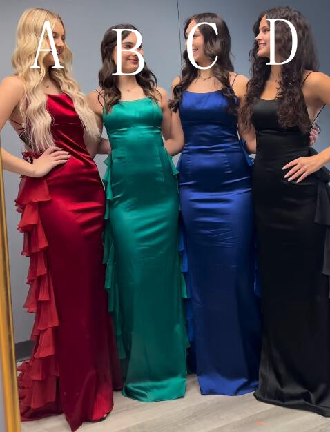 Strapless Fitted Long Prom Dress with Chiffon Ruffle Skirt