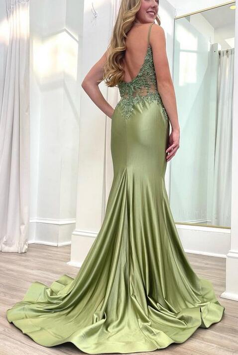 Straps Mermaid Long Prom Dress
