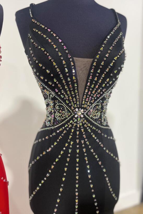 Straps Mermaid Long Prom Dress with Beading