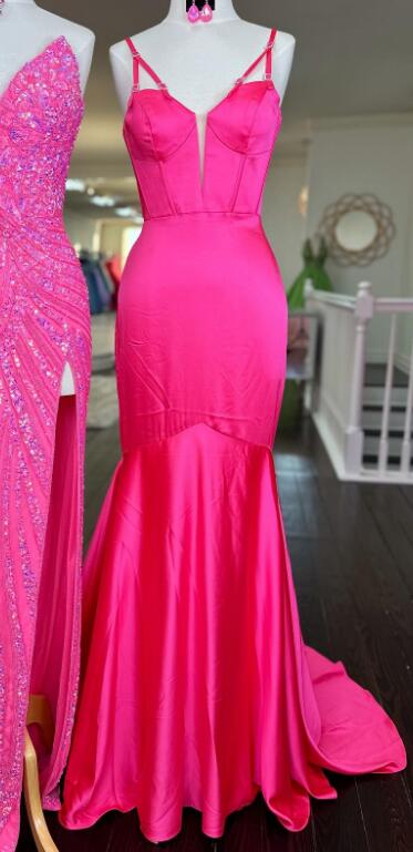 Straps Mermaid Long Prom Dresses