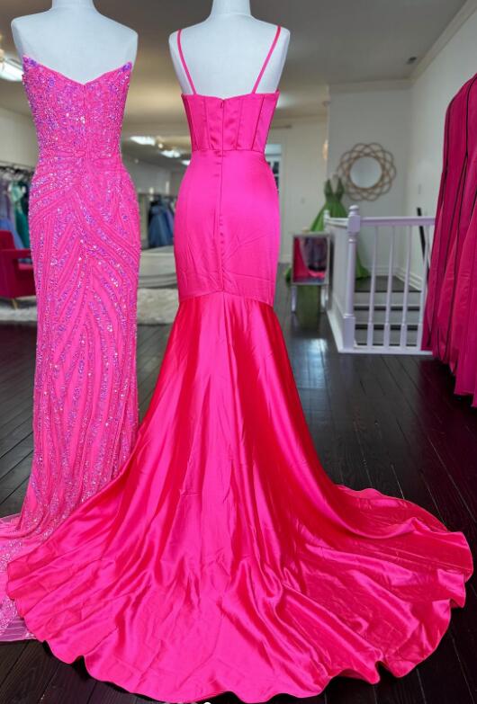 Straps Mermaid Long Prom Dresses