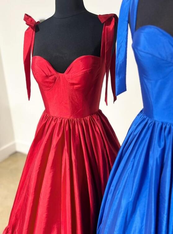 Straps Taffeta Long Prom Dress