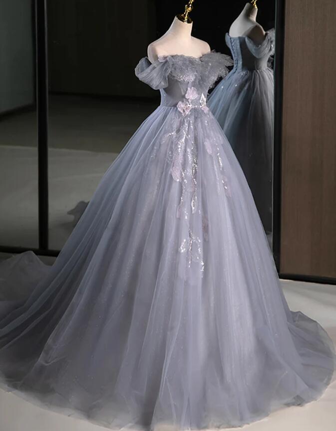 Off the Shoulder Sparkly Long Prom Dress