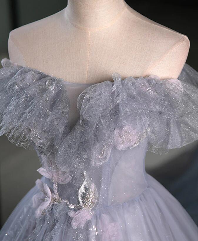 Off the Shoulder Sparkly Long Prom Dress