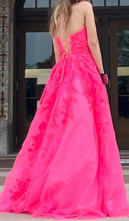Straps Leaf Lace A-line Long Prom Dress