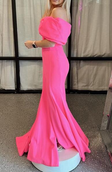 Off the Shoulder Mermaid Long Prom Dress with Slit