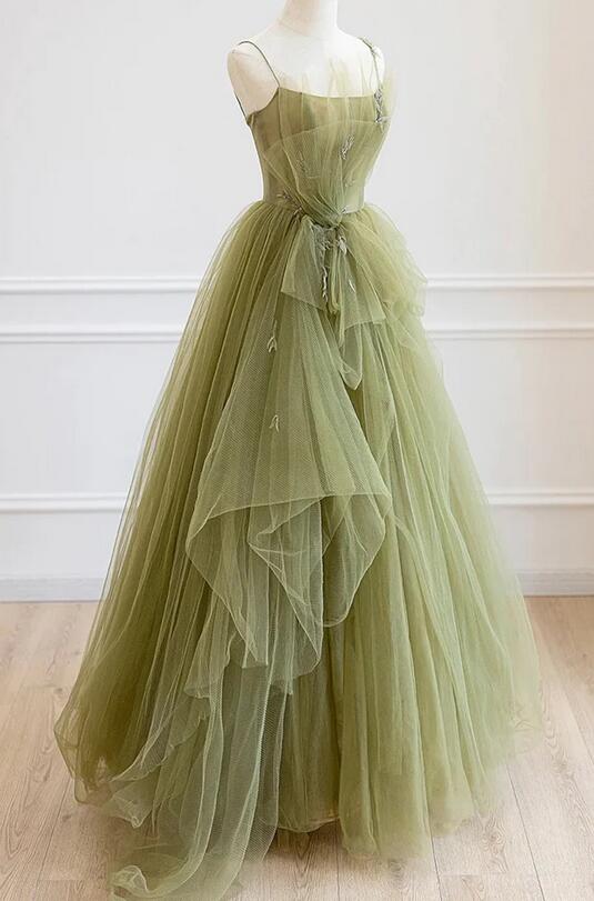 Straps Ball Gown Long Prom Dress Sweet 16 Quinceanera Dress