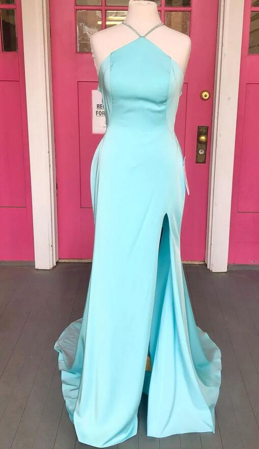 Criss Cross Straps Mermaid Long Prom Dress with Slit